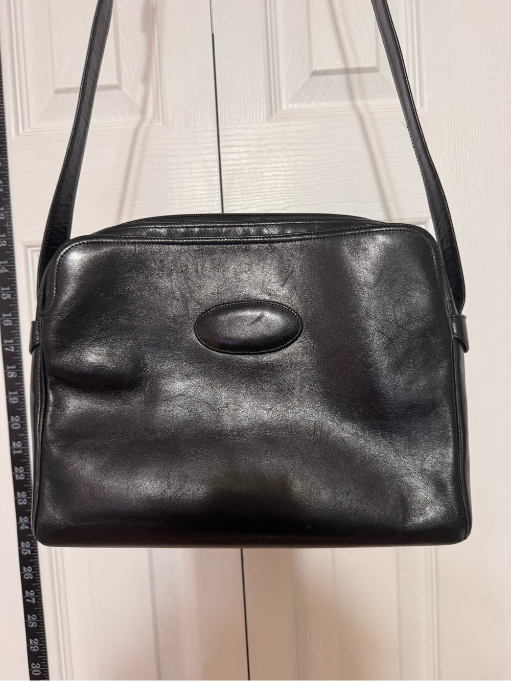 Black Leather Shoulder Bag - Morris Moskowitz